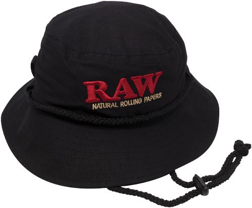Load image into Gallery viewer, RAW Smokerman Bucket Hat Cap RAW Black 
