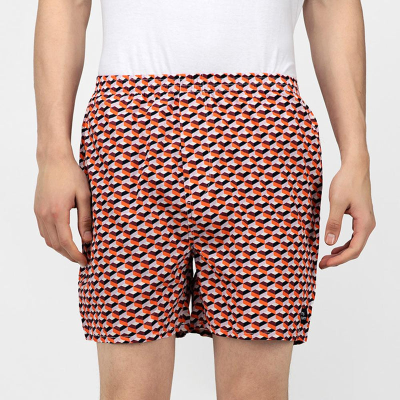 Load image into Gallery viewer, Red Geometric Pattern Boxers Boxers Whats&#39;s Down 

