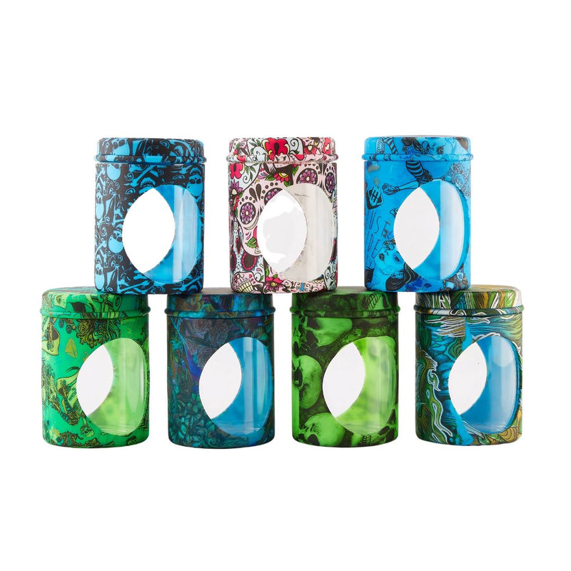 Load image into Gallery viewer, Buy Silicone &amp; Glass Stash Jar Storage Jars | Slimjim India
