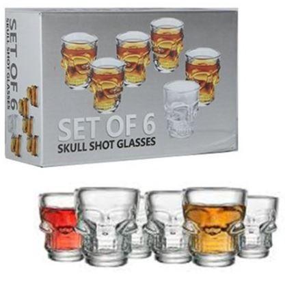 Skull Shot Glasses - Set of 6 Bar Party Pad 