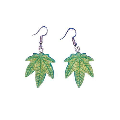 Buy Small Leaf Earrings earrings Light green | Slimjim India