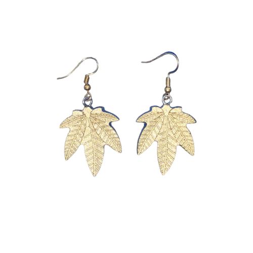 Buy Small Leaf Earrings earrings Metallic gold | Slimjim India