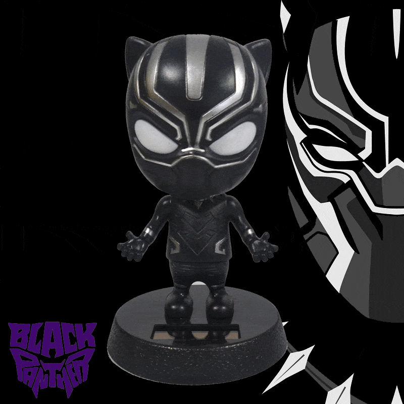 Load image into Gallery viewer, Solar Bobbleheads BobbleHead Party Pad Black Panther 
