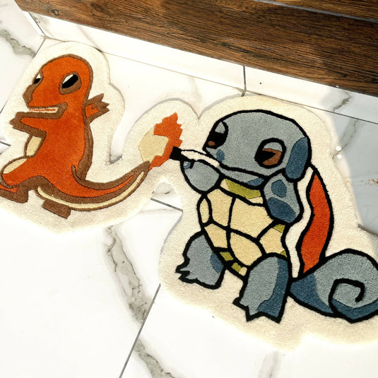 Buy Squirtle X Charizard's Flaming Tail - Hand-Tufted Rug (3.5 X 1.7FT) Hand-Tufted Rug | Slimjim India