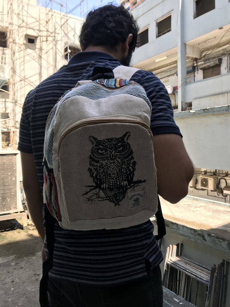 Load image into Gallery viewer, THC Hemp Mini Backpack BAGS Himalayan Hemp Owl 
