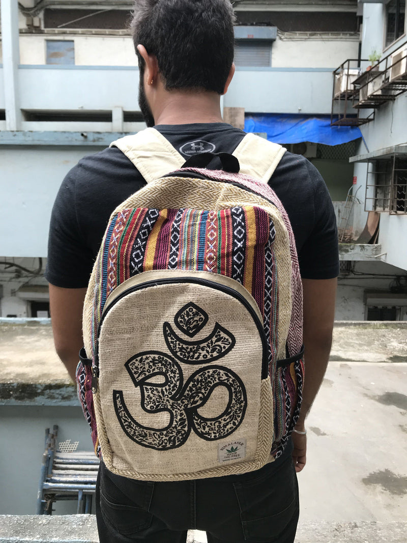 Load image into Gallery viewer, THC Hemp Printed Backpack BAGS Himalayan Hemp Om 

