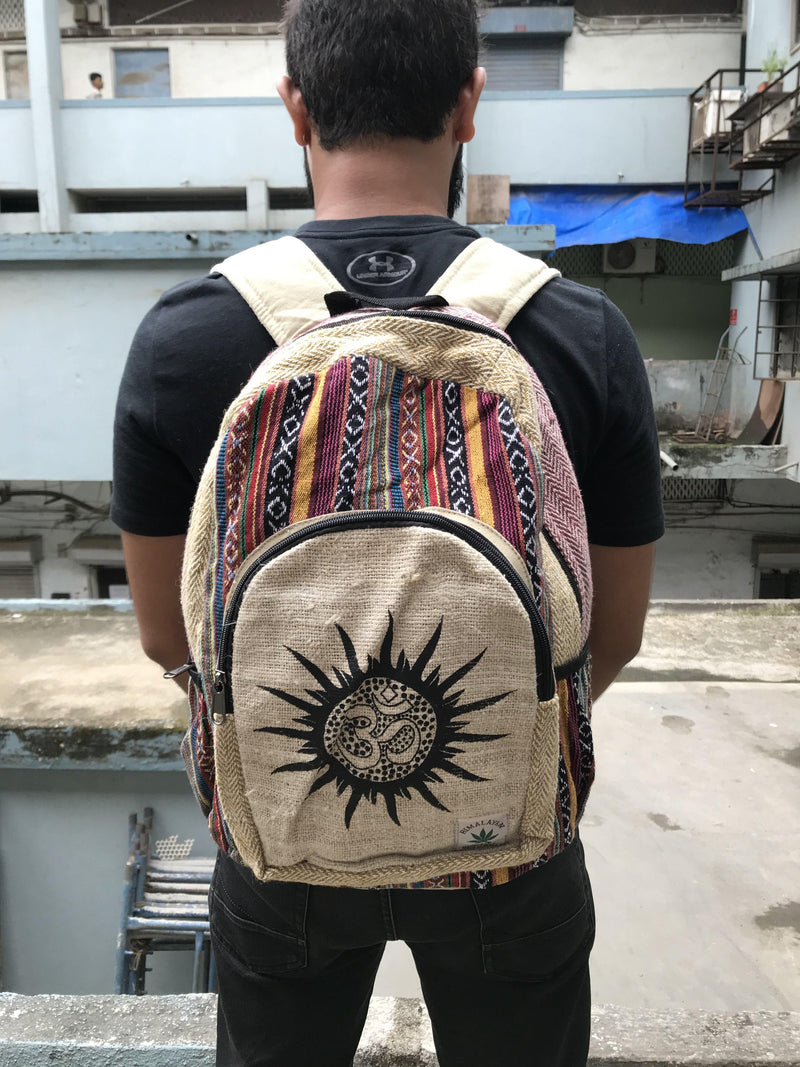 Load image into Gallery viewer, THC Hemp Printed Backpack BAGS Himalayan Hemp Sun 
