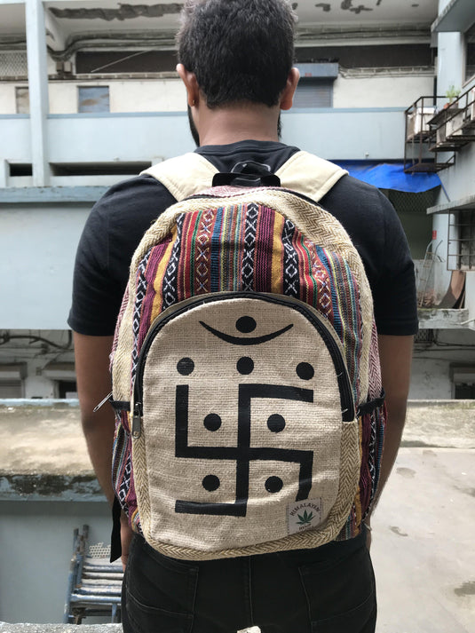 THC Hemp Printed Backpack BAGS Himalayan Hemp Swastik 