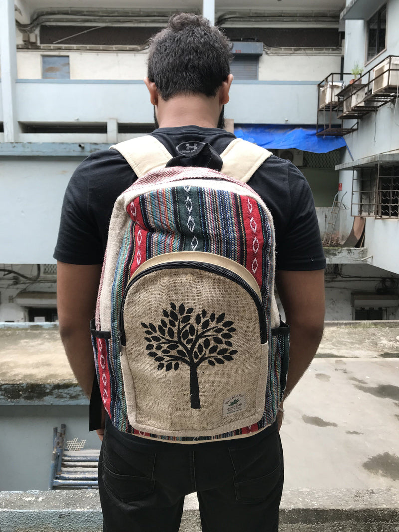 Load image into Gallery viewer, THC Hemp Printed Backpack BAGS Himalayan Hemp Tree 
