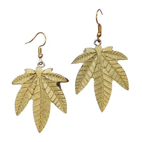 Load image into Gallery viewer, Buy The Leaf Earrings earrings Golden | Slimjim India
