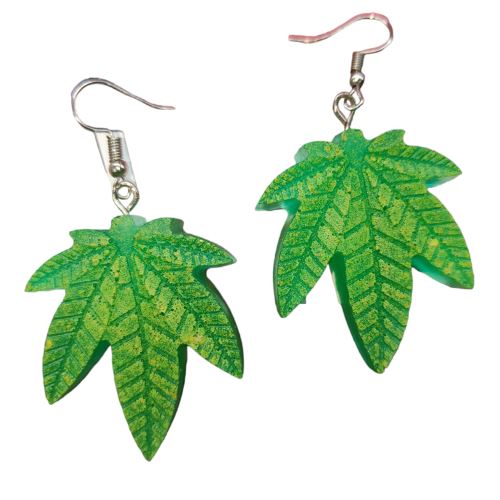 Buy The Leaf Earrings earrings Light green | Slimjim India