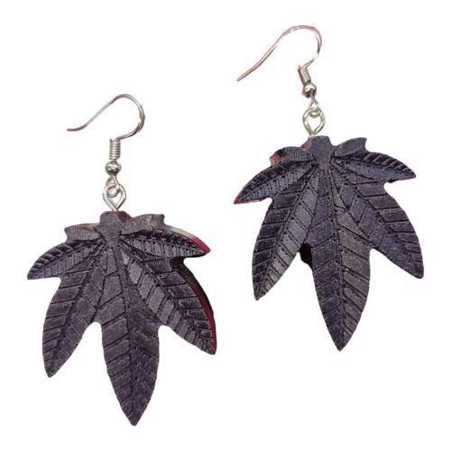 Load image into Gallery viewer, Buy The Leaf Earrings earrings Purple Holographic | Slimjim India
