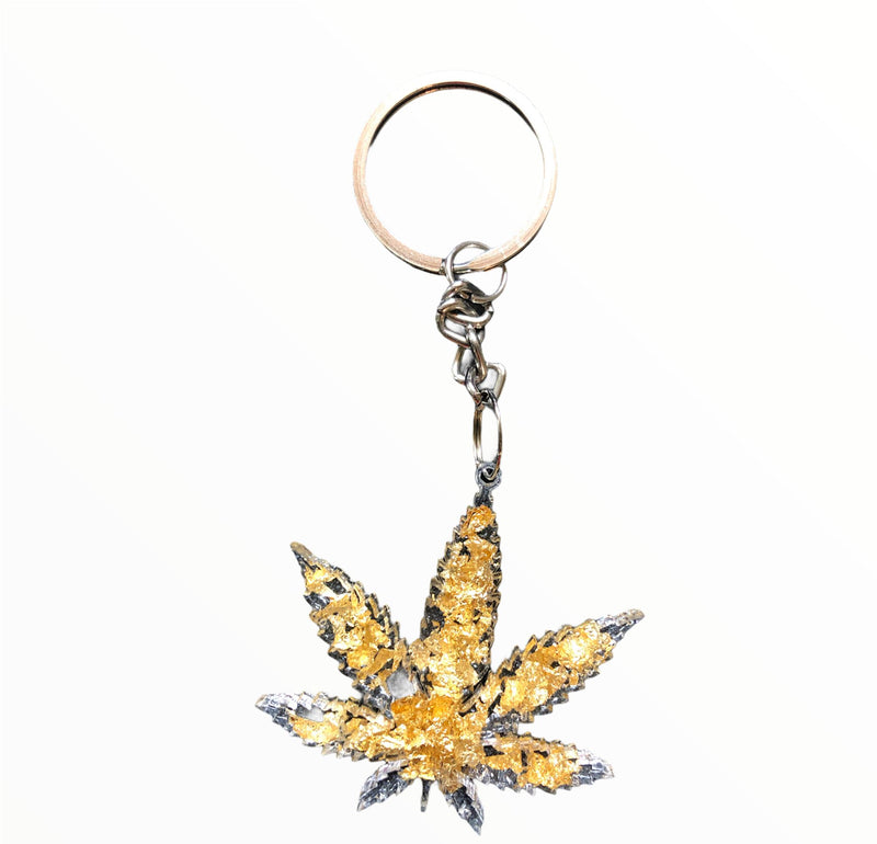 Load image into Gallery viewer, The Leaf - Keychain keychain Jabra Junction Gold Flakes 
