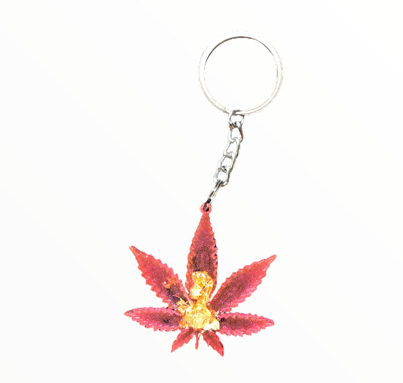 Load image into Gallery viewer, The Leaf - Keychain keychain Jabra Junction Pink + Gold 
