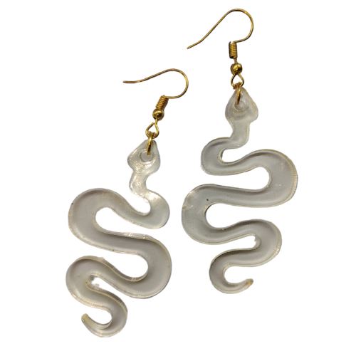 Buy The Serpent - Resin Earrings earrings Clear Snake | Slimjim India