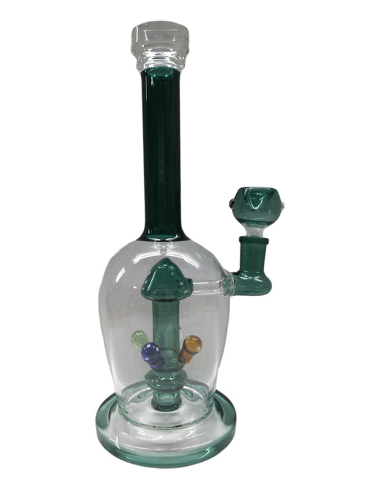 The Shroom Percolator (9 Inches) Glass Glass Factory Dark Green 