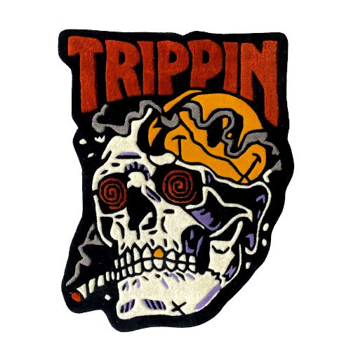 Buy Trippin Skull - Hand Tufted Rug (3 X 2.3FT) | Slimjim Online