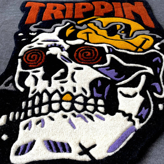 Buy Trippin Skull - Hand Tufted Rug (3 X 2.3FT) Hand-tufted Rugs | Slimjim India