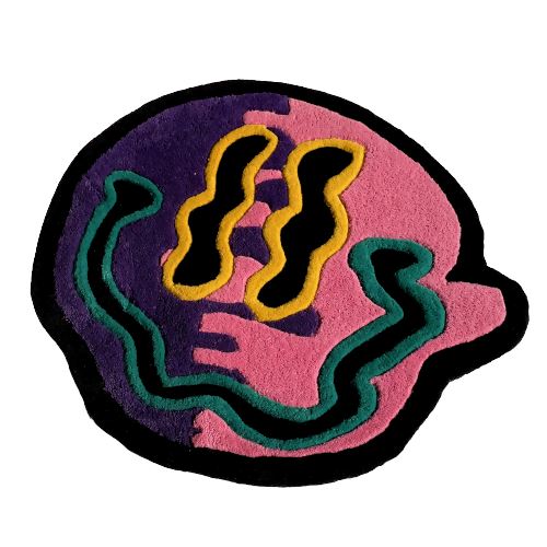 Buy Trippy Smiley - Hand Tufted Rug (3 x 3FT) | Slimjim Online 