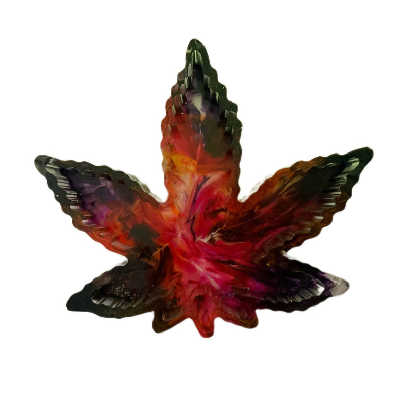 Load image into Gallery viewer, Buy Weed Leaf Ashtray - Purple, Yellow &amp; Pink (Abstract) | Slimjim India 
