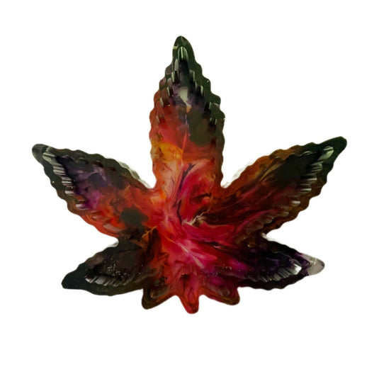 Buy Weed Leaf Ashtray - Purple, Yellow & Pink (Abstract) | Slimjim India 