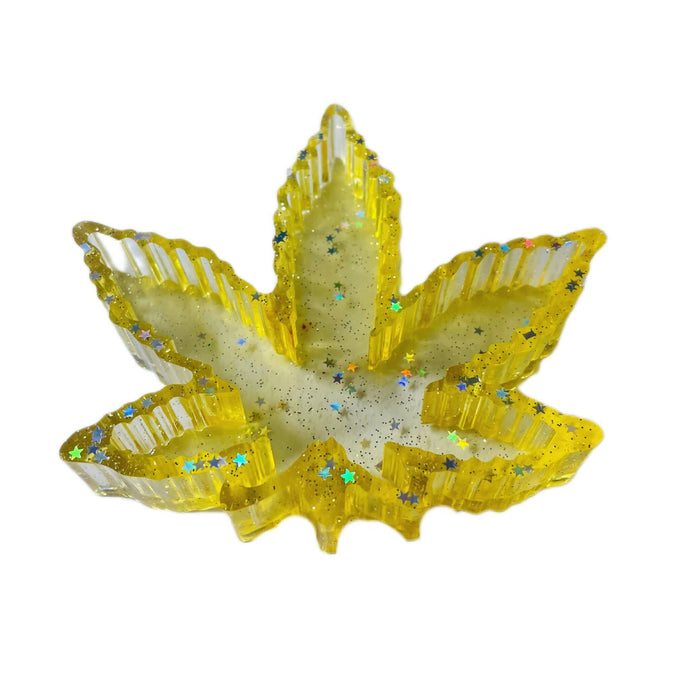 Buy Weed Leaf Ashtray - Yellow (Abstract) | Slimjim India 