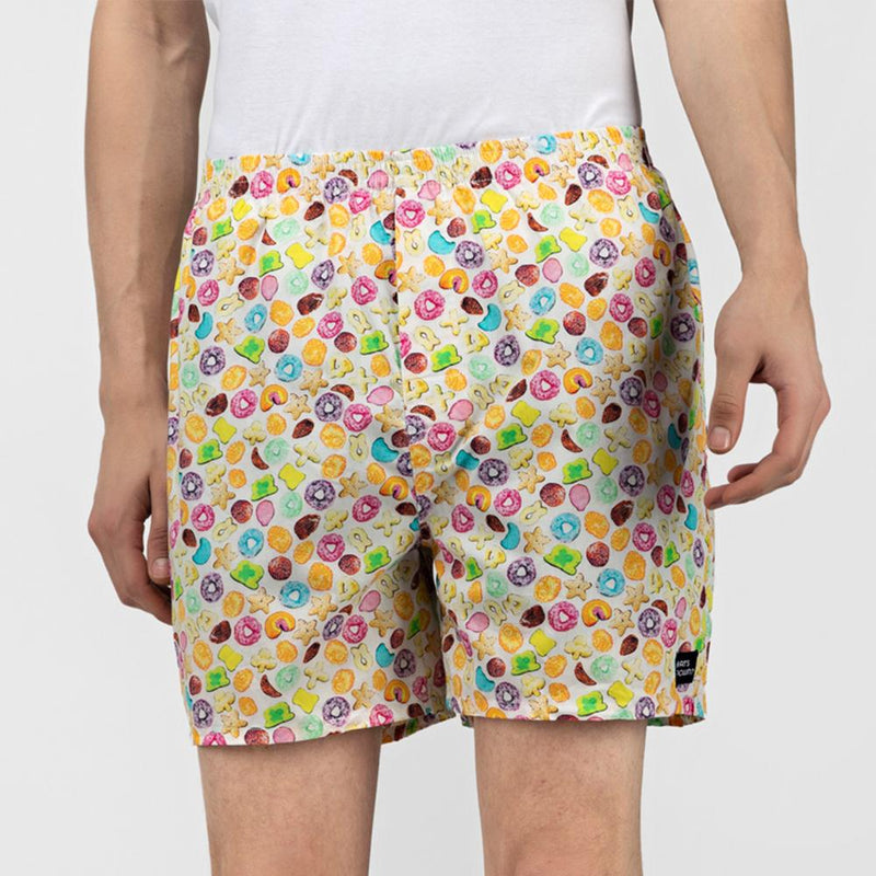 Load image into Gallery viewer, White Cereal Boxers Boxers Whats&#39;s Down 
