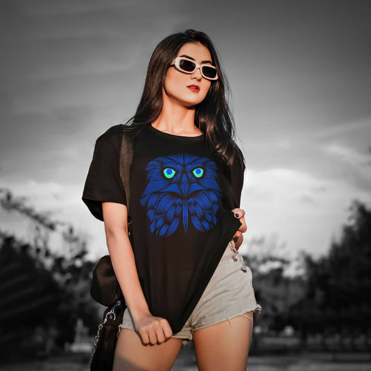 Buy Wisest Owl - UNISEX OVERSIZED T-shirt T-shirt | Slimjim India