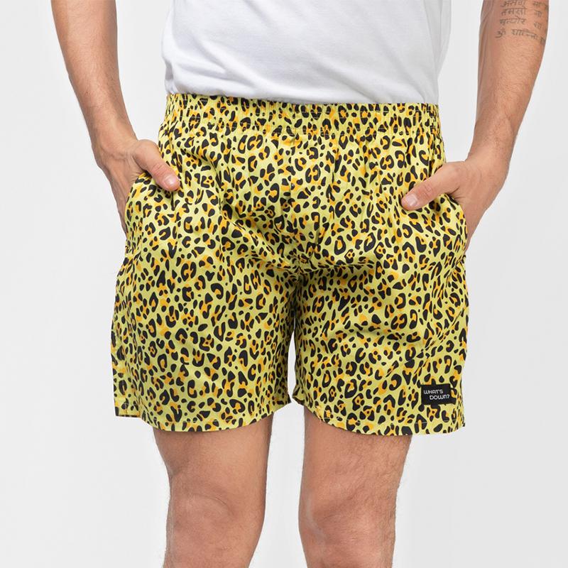 Load image into Gallery viewer, Yellow Leopard Boxers Boxers Whats&#39;s Down 
