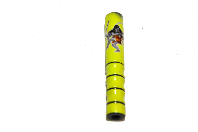 Yellow Tiger - Clay Chillum(6 Inches) Paraphernalia Chile Pipes 